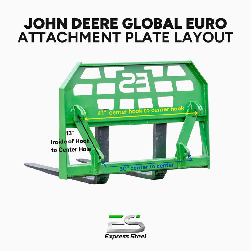 Express Steel Pallet Forks Express Steel John Deere Global Euro Pallet Forks - ES60130
