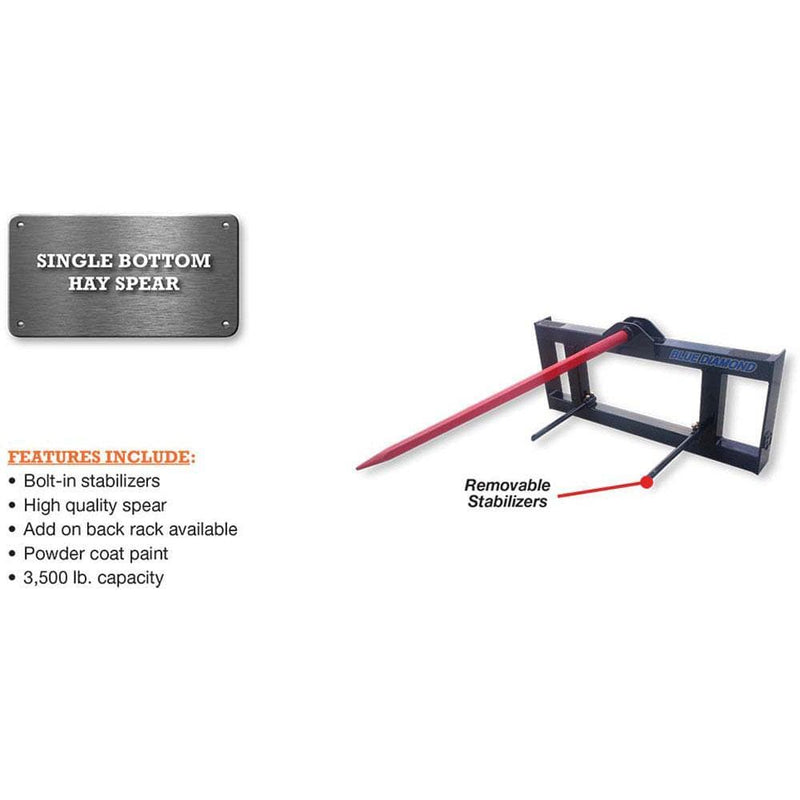 Blue Diamond Hay Spears Blue Diamond Standard Single Bottom Hay Spear