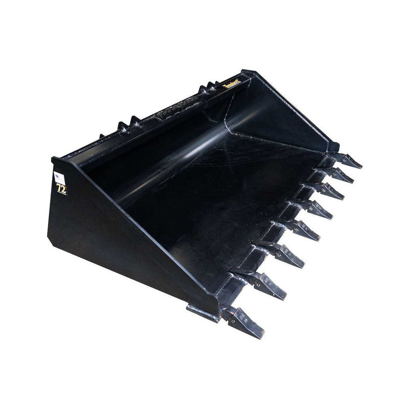 Tomahawk Buckets Tomahawk 72" Heavy Duty Low Profile Smooth Bucket with Teeth - 3087