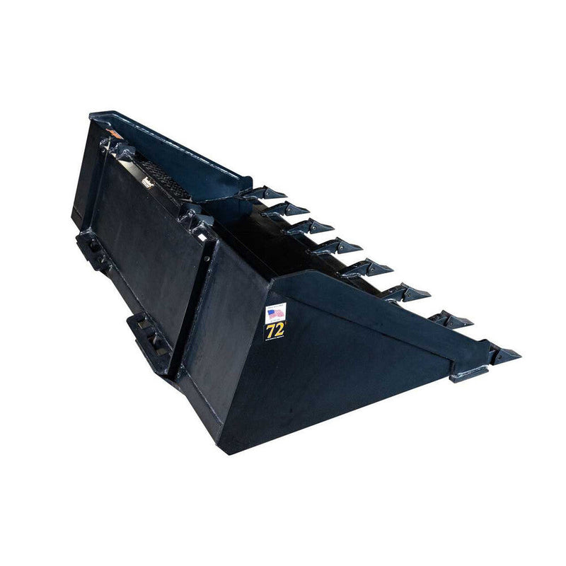 Tomahawk Buckets Tomahawk 72" Heavy Duty Low Profile Smooth Bucket with Teeth - 3087