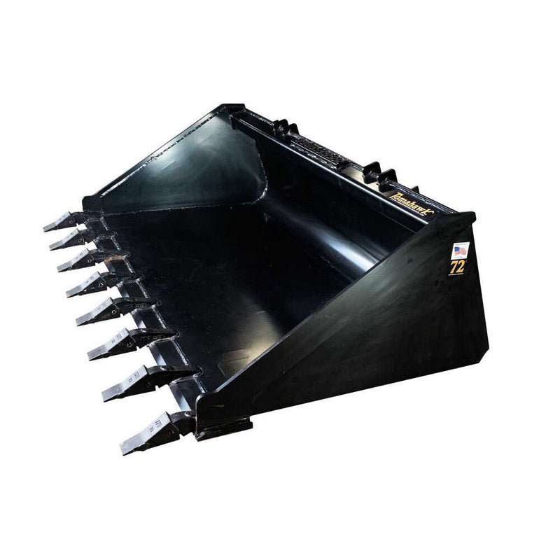 Tomahawk Buckets Tomahawk 72" Heavy Duty Low Profile Smooth Bucket with Teeth - 3087