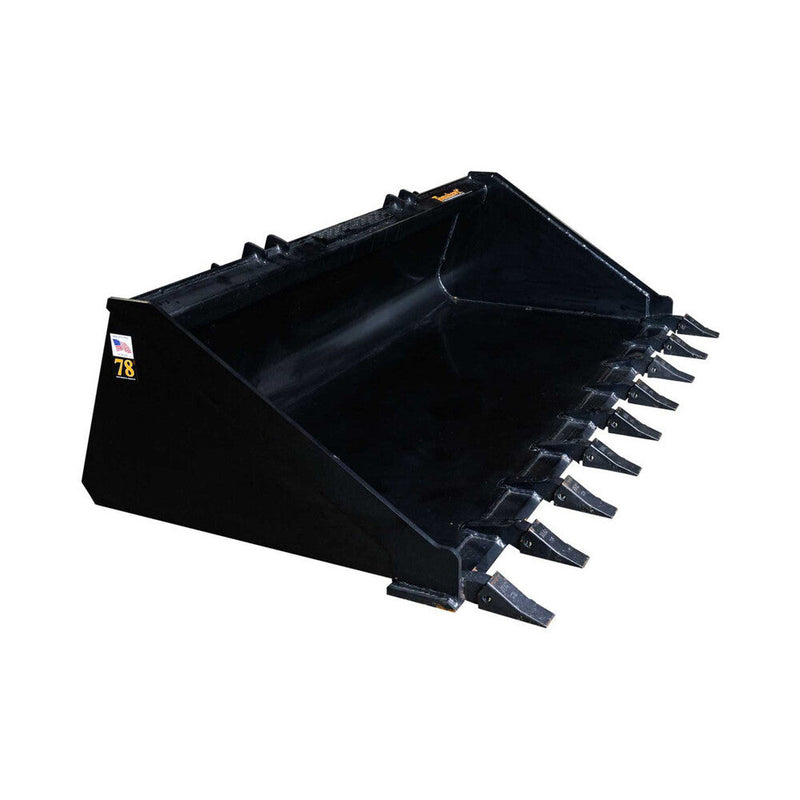 Tomahawk Buckets Tomahawk 78" Heavy Duty Low Profile Smooth Bucket with Teeth - 3088